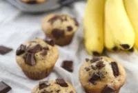 Decadent Banana Chocolate Chunk Muffins
