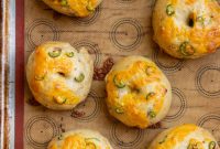 Elevated Jalapeno Cheddar Sourdough Bagels Made with Freshly Milled Flour