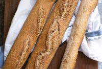 Artisan Whole Wheat Sourdough Baguettes