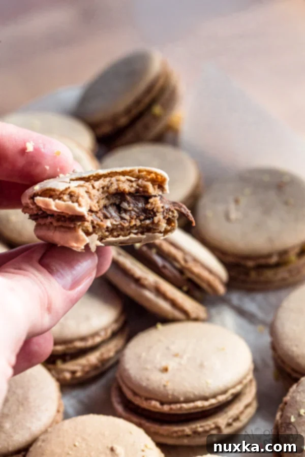 Nutella Macarons on a plate