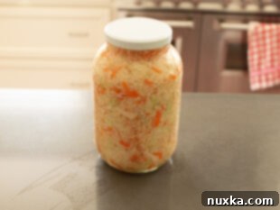 finished sauerkraut in jar