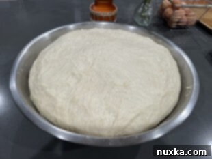 Proofing and rising French bread dough in a bowl