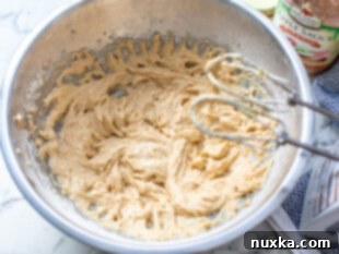 applesauce muffin batter beaten with a mixer
