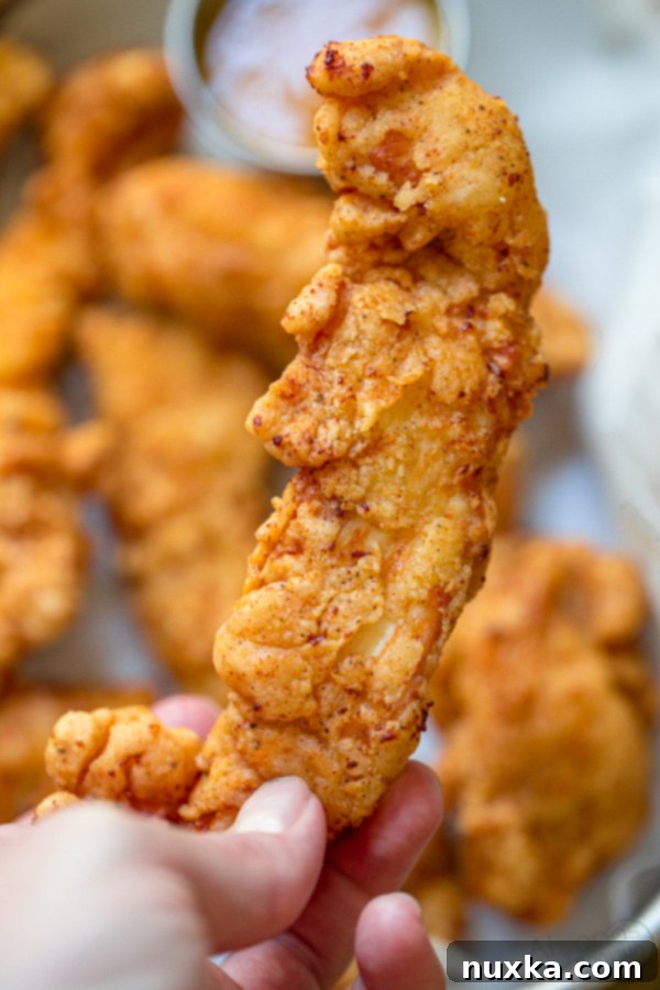 hand breaded fried crispy chicken tenders 