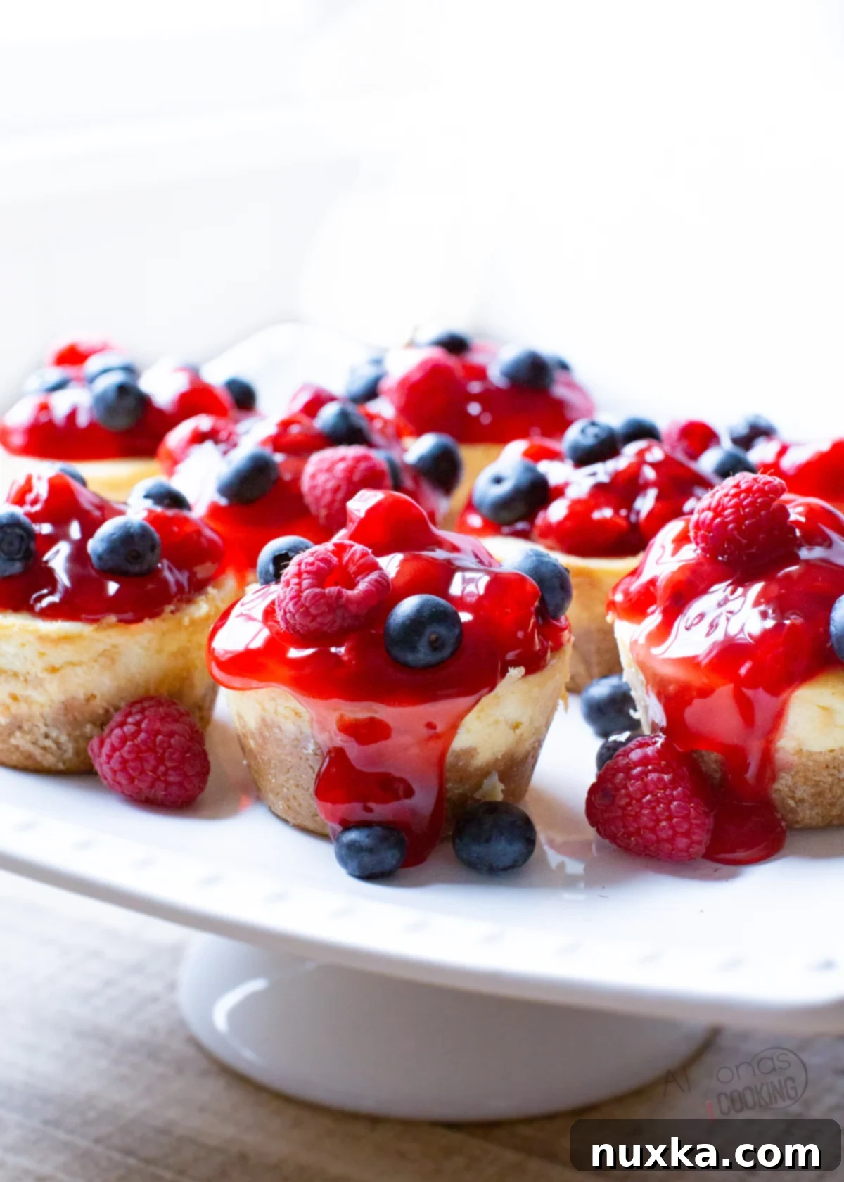 mini cheesecake recipe on platter