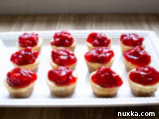 mini cheesecakes with cherry pie filling
