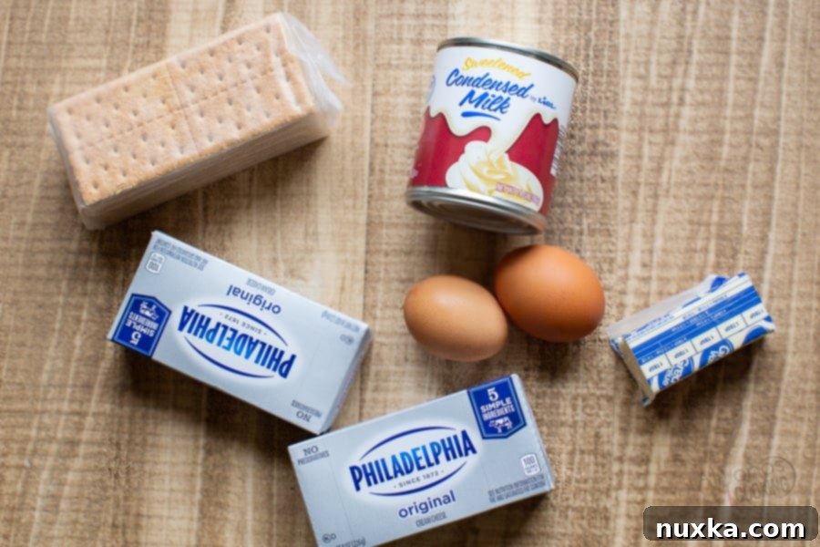 ingredients for mini cheesecakes 