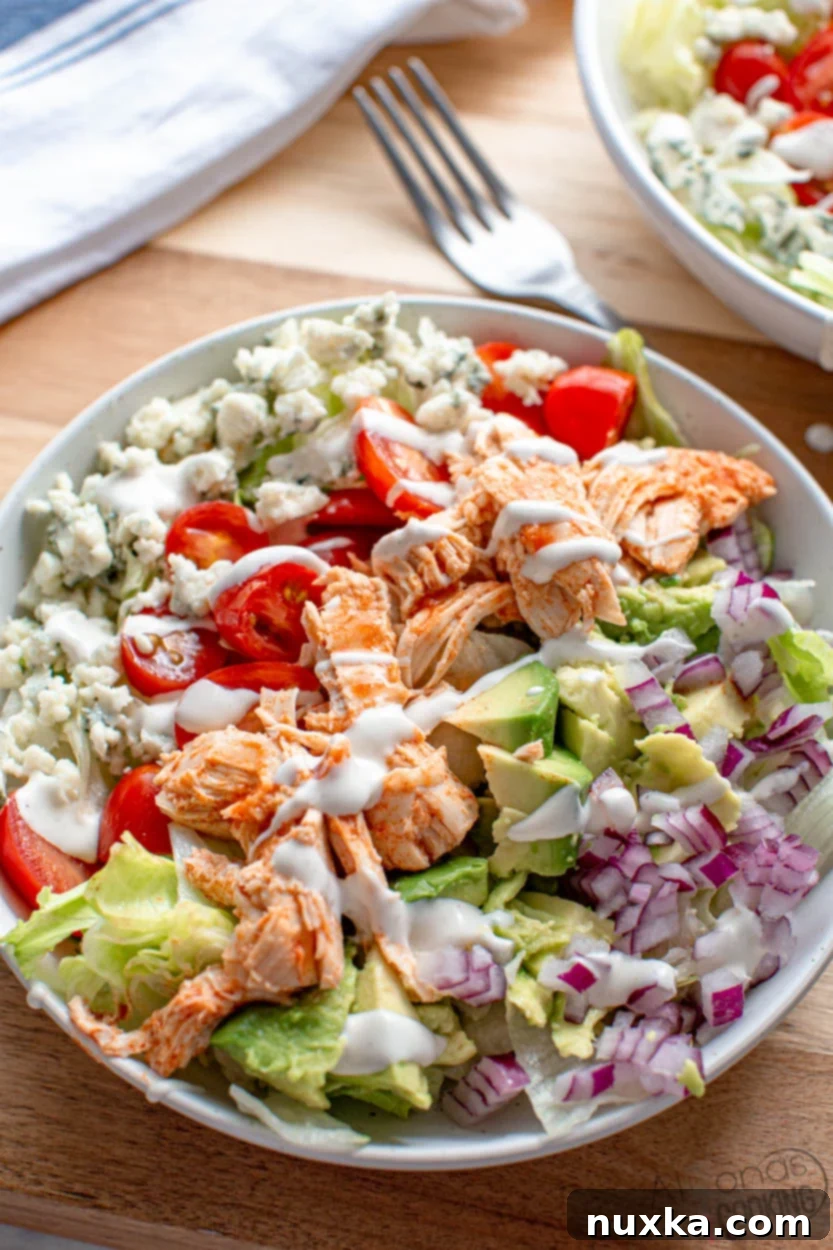 Delicious Buffalo Chicken Salad with fresh ingredients