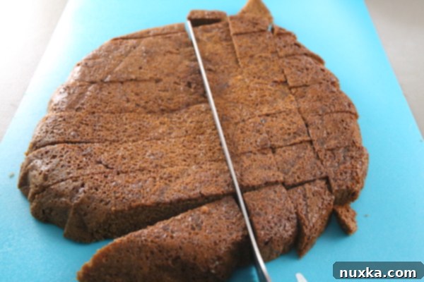 Cooled sponge cake layers for Russian Tea Cakes