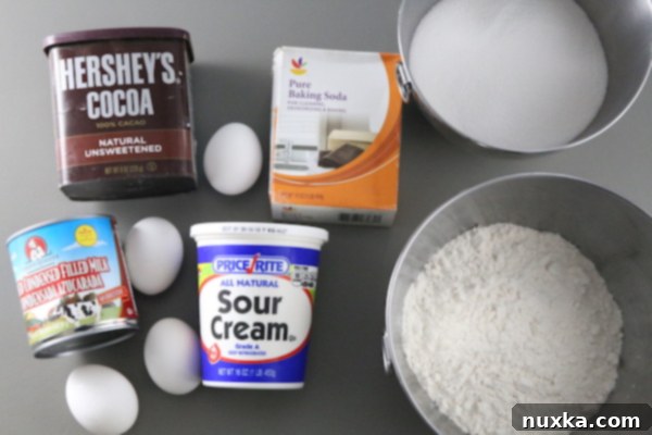 Ingredients laid out for Russian Curly Boy Cake