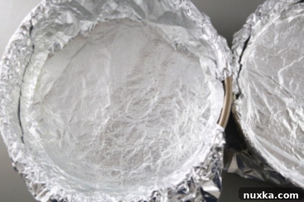 How to prepare Russian Tea Cake: springform pans lined with foil