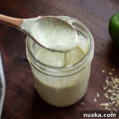 homemade kefir ranch dressing in a mason jar