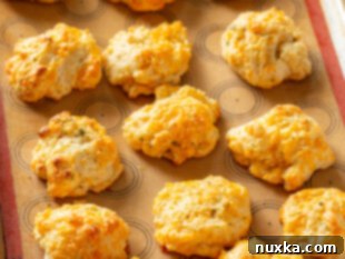 Cheddar bay biscuits baking in the oven