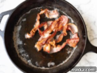 browned bacon slices for quesadillas