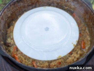 Covering Uzbek Plov to steam in a Kazan