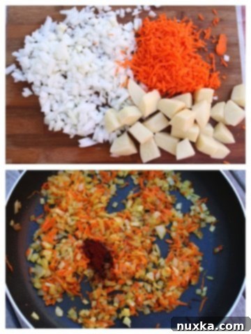 Sautéed carrots and onions for Ukrainian Pickle Soup