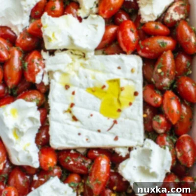 Easy Baked Feta Pasta Dinner 2 baked feta pasta with cream cheese, ready to be mixed