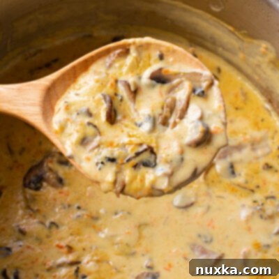 creamy mushroom gravy recipe with cream and carrots