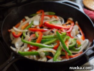 how to cook fajita veggies in a cast iron skillet