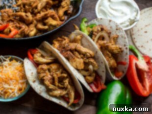 how to serve chicken fajitas with toppings