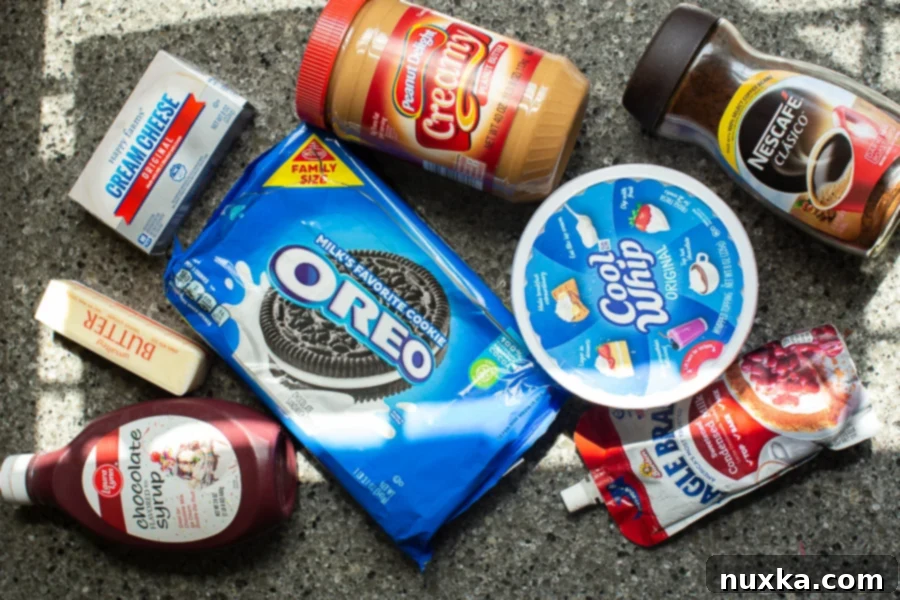 ingredients for Mocha Frozen Dessert 