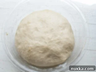 Pretzel dough after rising