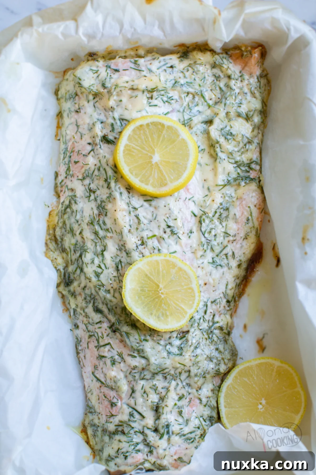 baked salmon with mayo