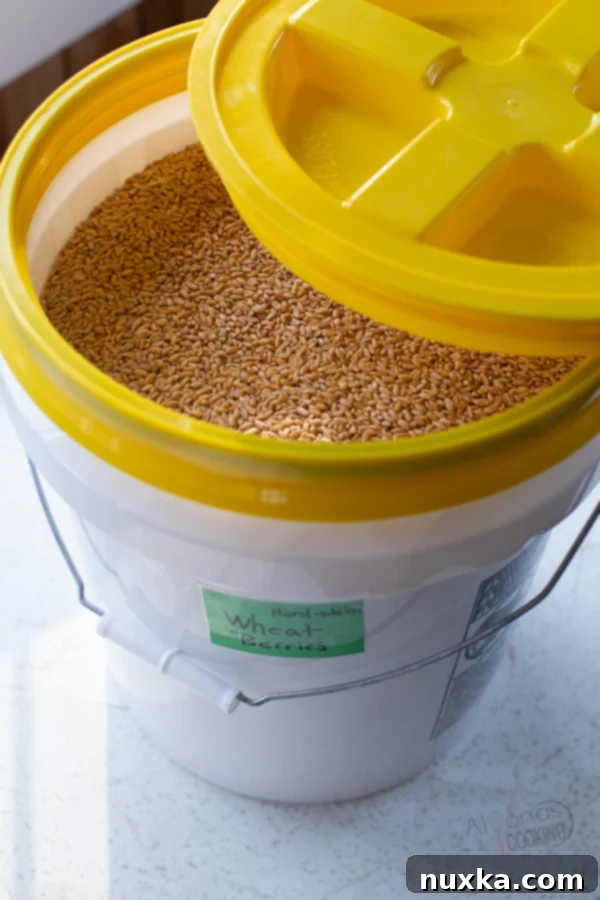 storing grain for wheat flour 