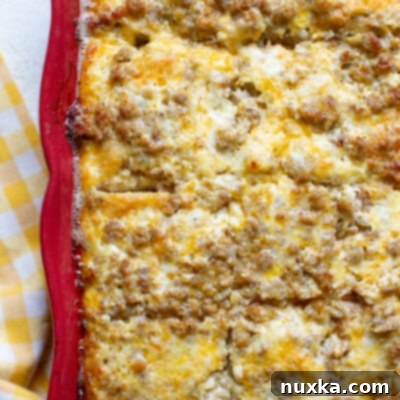 Hearty Sausage Breakfast Casserole 3 Baked Sausage Breakfast Casserole ready to serve.
