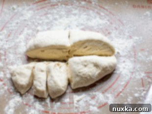 divided focaccia dough