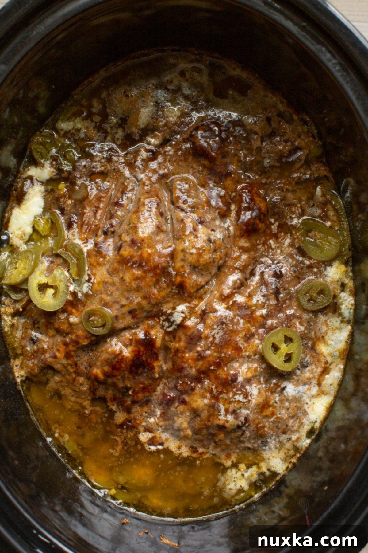 spicy Mississippi pot roast cooked in a slow cooker