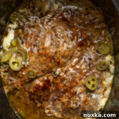 spicy Mississippi pot roast cooked in a slow cooker