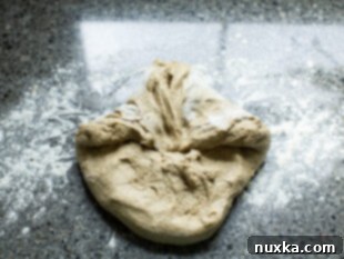 shaping Lithuanian bread dough