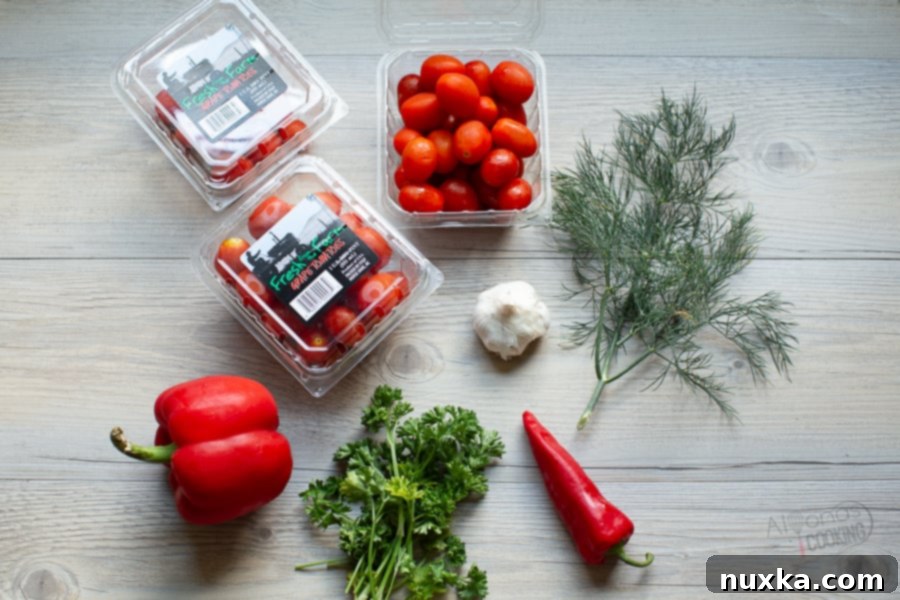 ingredients for marinated cherry tomatoes