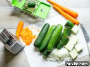 chopped vegetables for zucchini spread