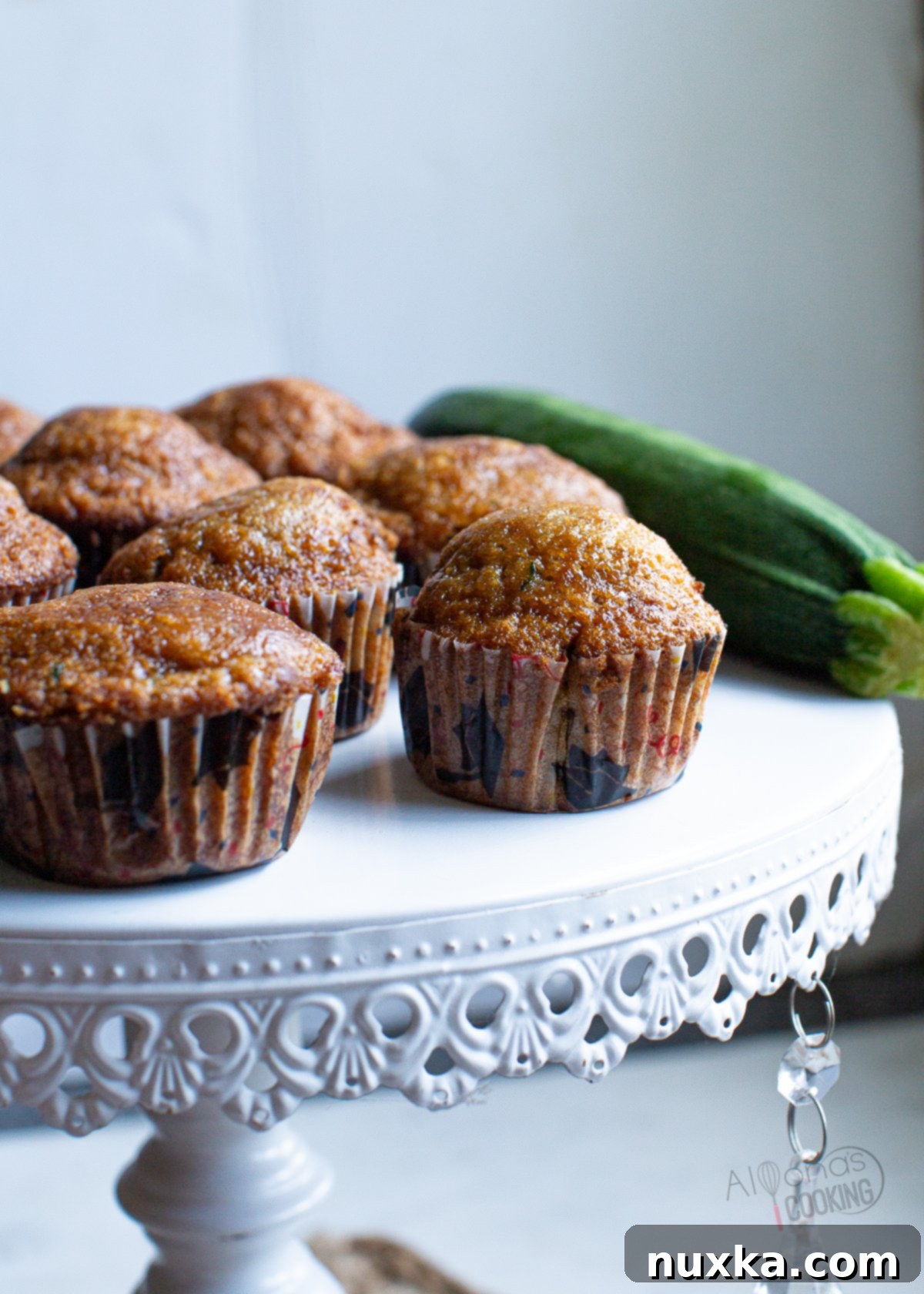 Deliciously moist zucchini muffins ready to eat