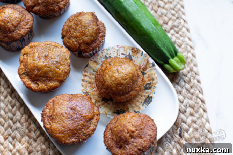 A cluster of freshly baked zucchini muffins