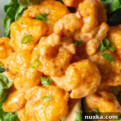 crispy and creamy Bang Bang shrimp