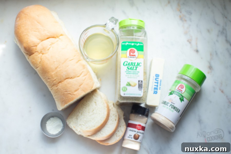 ingredients for homemade croutons