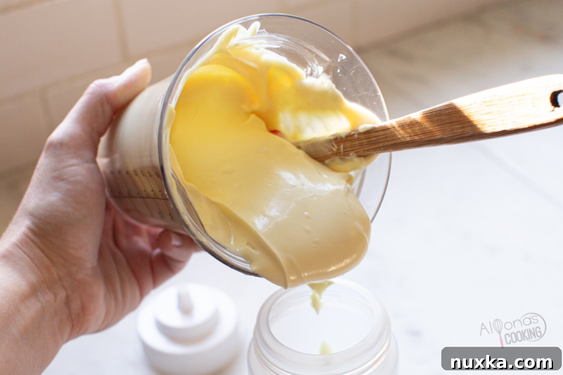 perfectly whipped homemade mayonnaise