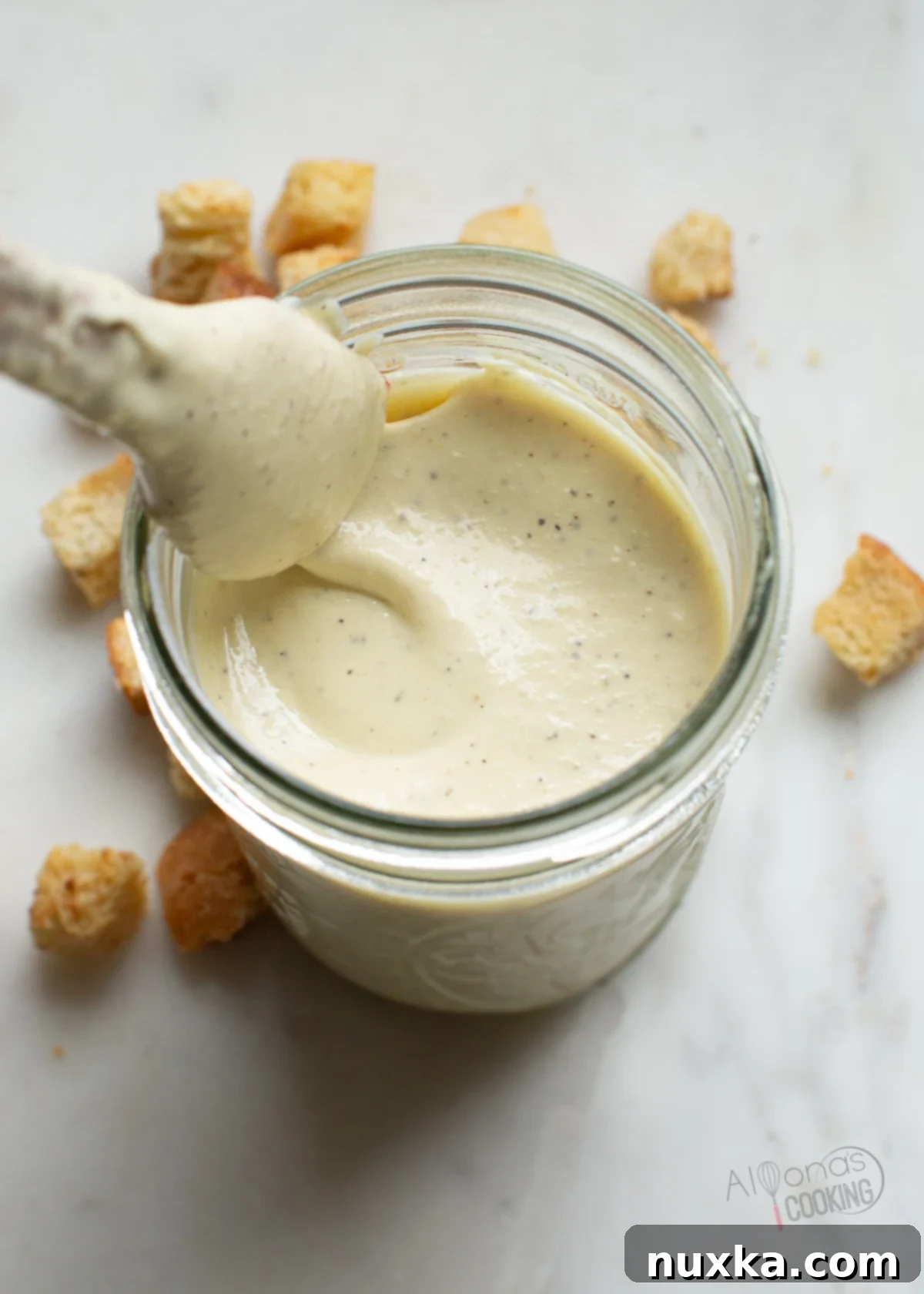 Homemade Creamy Caesar Dressing for salad