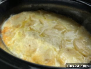 cheesy scalloped potatoes in the slow cooker