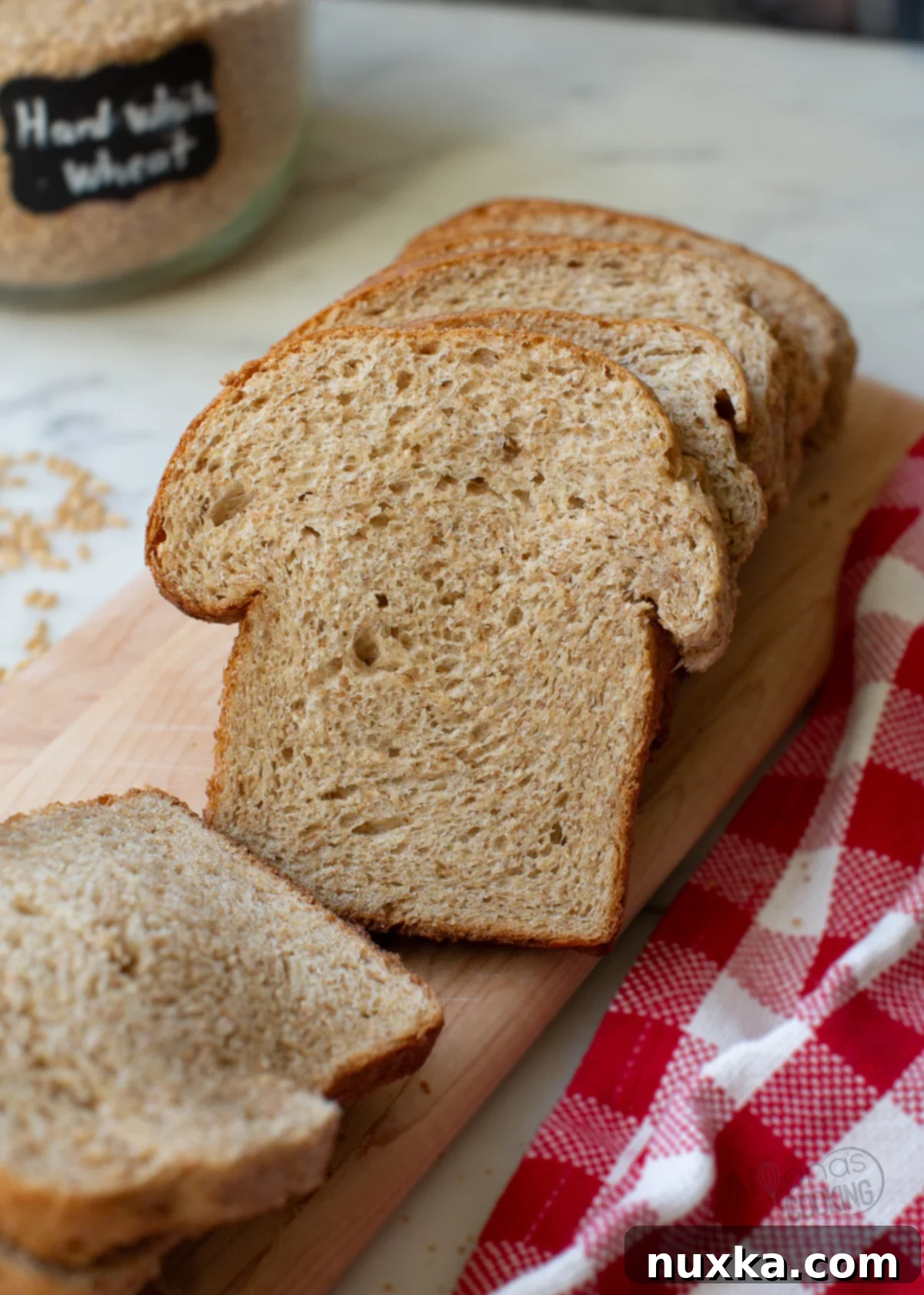 soft and fluffy whole wheat sandwich bread, perfect for everyday meals