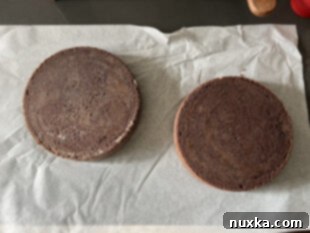 cooling cakes on parchment paper for easier clean up