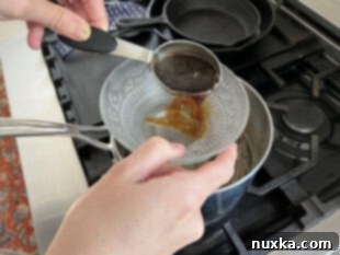 reserving part of the teriyaki sauce to thicken later