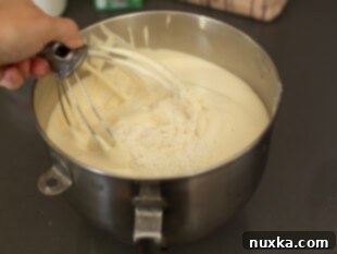 stirring in the flour