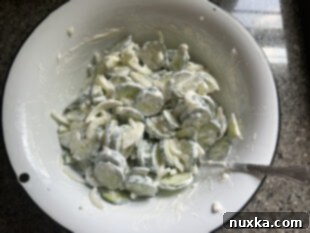 coated cucumbers in sour cream