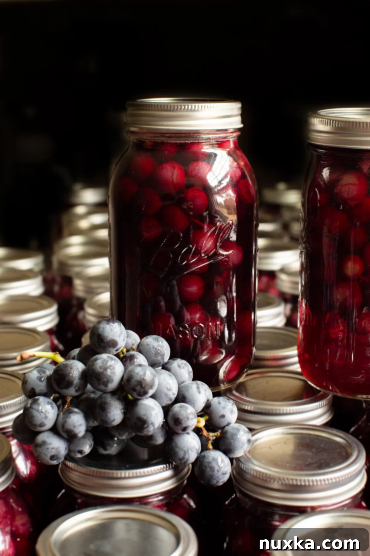 canned grape juice with Concord grapes