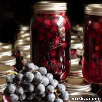canned grape juice with Concord grapes