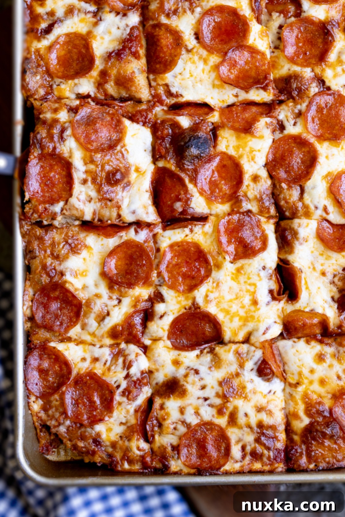 pepperoni and cheese sourdough focaccia pizza